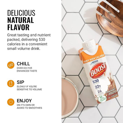 BOOST Very High Calorie Nutritional Drink -530 Calories -26 Vitamins 22 g 8 fl 24)
