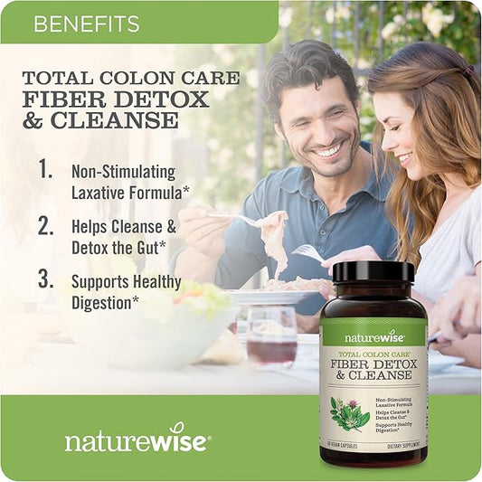 NatureWise Total Colon Care Fiber Cleanse [1 Month 60 Count]