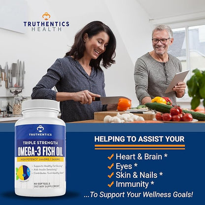 Omega 3 Fish Oil, 2400 mg Omega-3 Fatty 60 Softgels