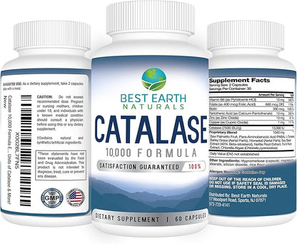 Catalase Supplement 10,000 with Saw Palmetto, 60 Capsules