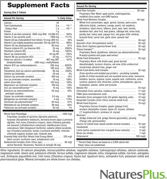 Natures Plus Ultra Source of Life Multivitamin 90 Tablets D3 - 30 Servings