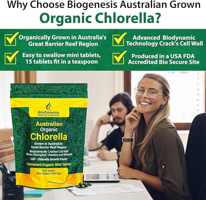 Organic Chlorella Mini Tablets, Australian (1000, Organic