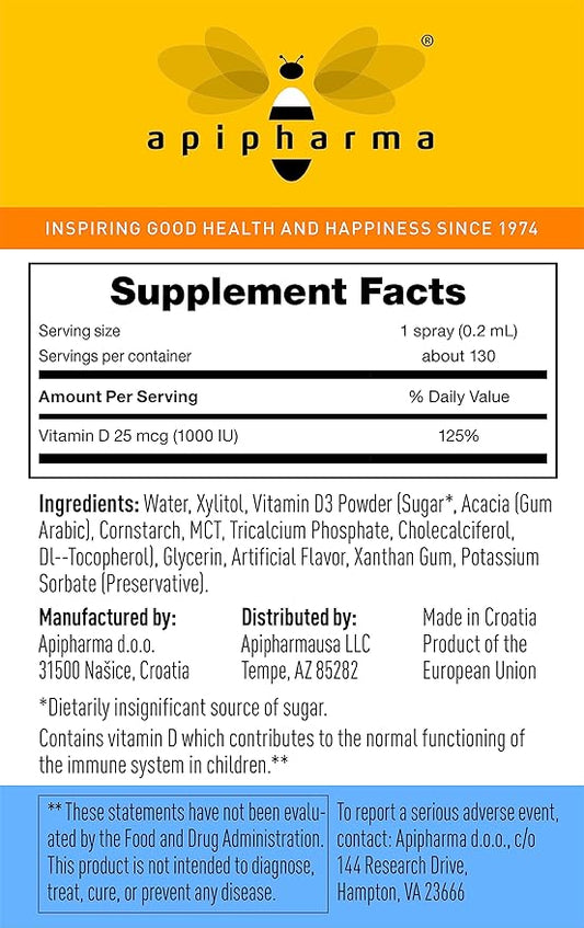 Children's Vitamin D3 Supplement Spray - Easy to Use D3 Spray for Kids - Natural Multivitamin Spray with Immune Support, Pharmacist Developed (130 Sprays)