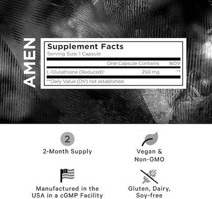 Amen Glutathione-SR+ Advanced Sustained-Release Supplement 2-Month Supply 60 Capsules
