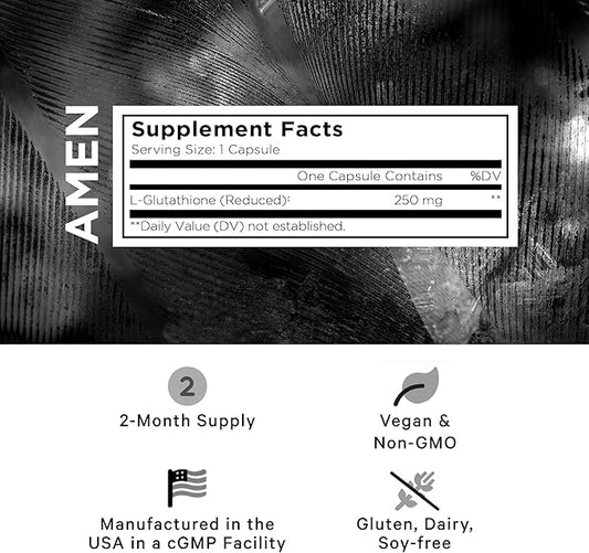 Amen Glutathione-SR+ Advanced Sustained-Release Supplement 2-Month Supply 60 Capsules