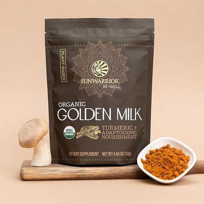 Organic Golden Milk Powder Ashwaghanda Turmeric Curcumin 90g pouch (30 srv)