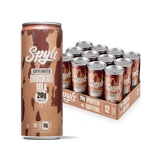 High Protein Chocolate Milk with 60mg Caffeine & 20g Protein - Ready to Drink, Sugar Free, Lactose Free Milk, Perfect for Workout Recovery & Afternoon Pick Me Up - 12 Count