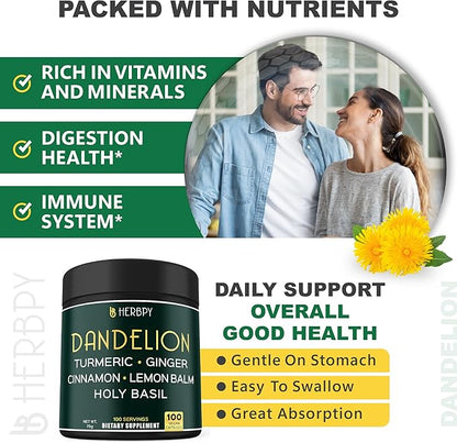Dandelion Root Supplement 7500mg 6in1 100 Dandelion