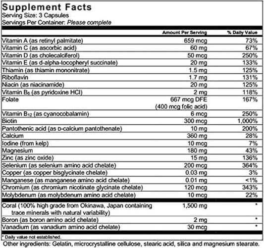 1500mg, 90 Capsules- Coral Calcium Supplement Developed by Bob Barefoot- Supports Overall Health & PH Levels- Contains Calcium, Magnesium, & Vitamins.
