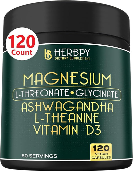 Relaxation & Restful Night with Magnesium D3, Ashwagandha 120 Vegan