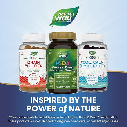 Nature's Way Kids Growing Bones & D3 & K1, Ages 2+, Wildberry 60 Gummies