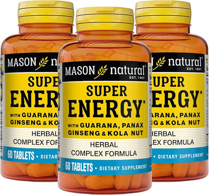 MASON NATURAL Super Energy with Guarana, 60 Tablets 3)