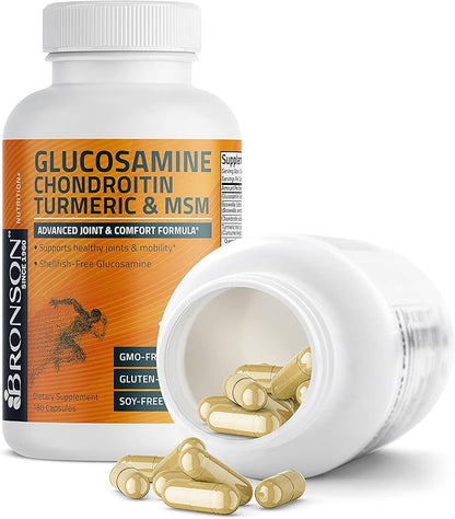 Bronson Glucosamine Chondroitin Turmeric & MSM 180 Capsules