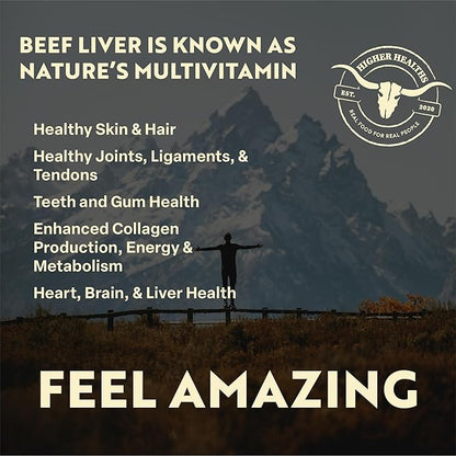 Beef Liver - Nature’s Multivitamin -100% USA Beef - 180 Capsules Bag