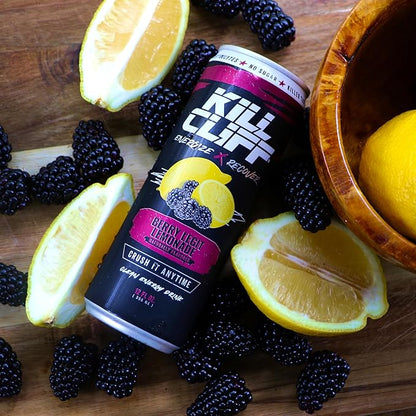 Kill Cliff Recovery Energy Drink, Berry Legit Lemonade, Sugar & Gluten Free Drinks, Green Tea, Electrolytes and Natural Caffeine for Clean Energy, Hydration & Recovery, Post or Pre Workout, 12 Pack