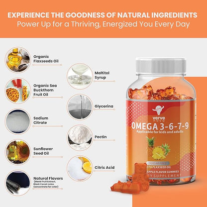Omega 3 Gummies with Omegas 6, 7, 9, 9, DHA
