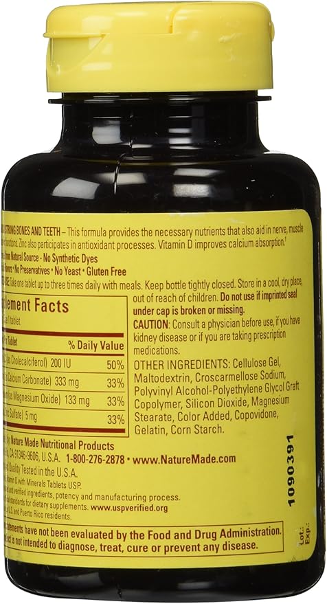 Nature Made Calcium Magnesium & Zinc 100 ct
