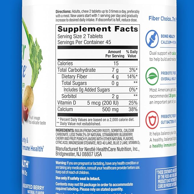 Fiber Choice Bone Health Daily Prebiotic 90 Count