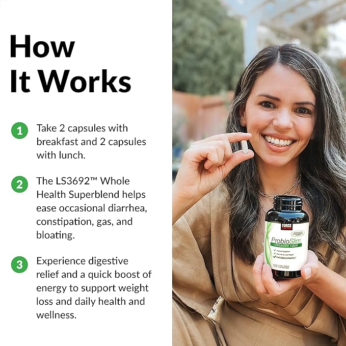 Force Factor ProbioSlim + Prebiotic Fiber 120 Capsules