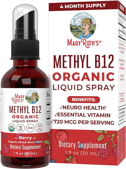 MaryRuth Organics Vitamin B12 Spray B12 Liquid B12 Vitamin 1 Fl