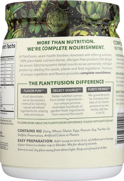 PlantFusion Complete Vegan Protein Powder - Plant Based Protein Powder With BCAAs, Digestive Enzymes and Pea Protein - Keto, Gluten Free, Soy Free, Non-Dairy, No Sugar, Non-GMO - Vanilla Bean 1 lb