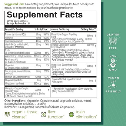 EcoNugenics ecoDetox Supplement for Liver Detox B12, Magnesium 90 Capsules