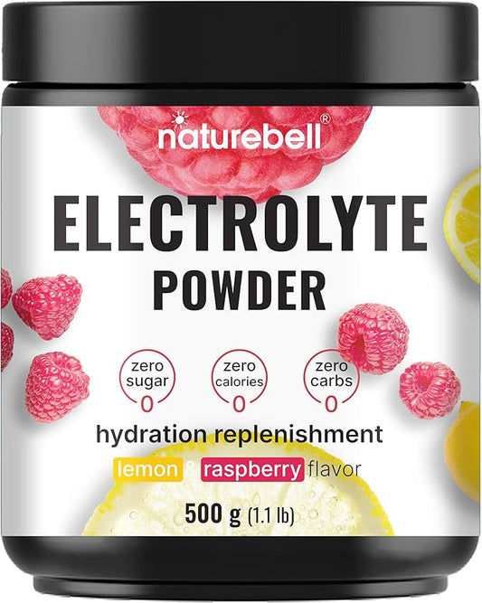 Electrolytes Powder No Sugar, 500g(76 Servings) | Keto Fast Hydration Powder, Carnivore-Friendly Electrolyte - 1000mg High Potassium, Minerals & Coconut Water - Raspberry Lemonade Flavor