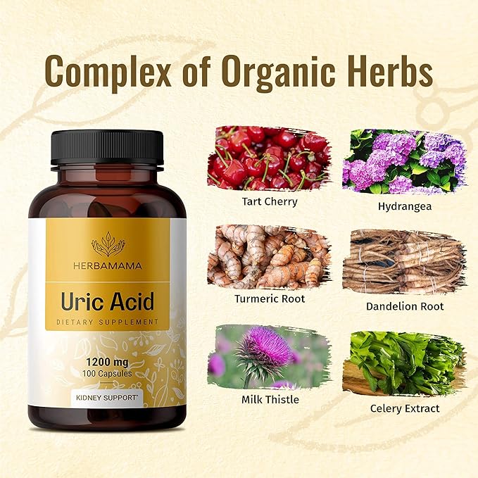Uric Acid Support Capsules 1200 mg, 100 Capsules