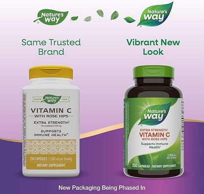 Nature's Way Vitamin C with Rose 1000 mg 250 Capsules