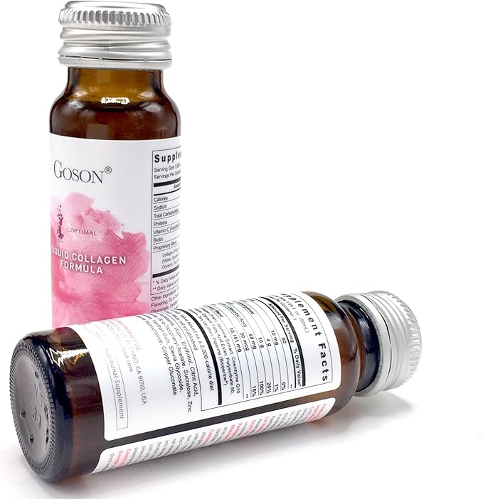Hydrolyzed Liquid Collagen Drink, 10,000mg Wild-Caught Q10, Coenzyme, (3 Boxes, 30 Bottles,