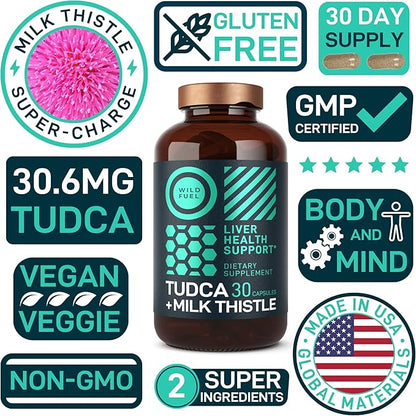 TUDCA and Milk Thistle Supplement 30 Capsules