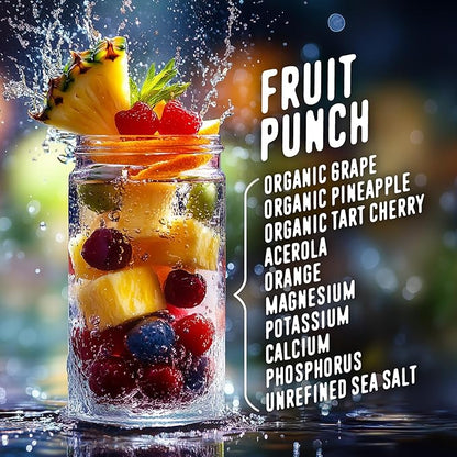 FlavCity Fruit Punch Electrolyte Drink Mix, 28 On-The-Go Stick Packs - Healthy Electrolytes Powder Packets Made with Real Fruit - Keto Powdered Drink with No Added Sugar, Gluten-Free