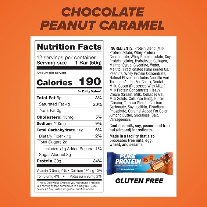 Pure Protein Bars, High Protein, Nutritious 1.76oz, 12 12 Count 1) (Packaging