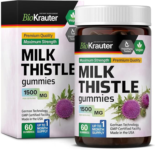 Milk Thistle Gummies 4:1 Extract 1500 mg 60 Vegan