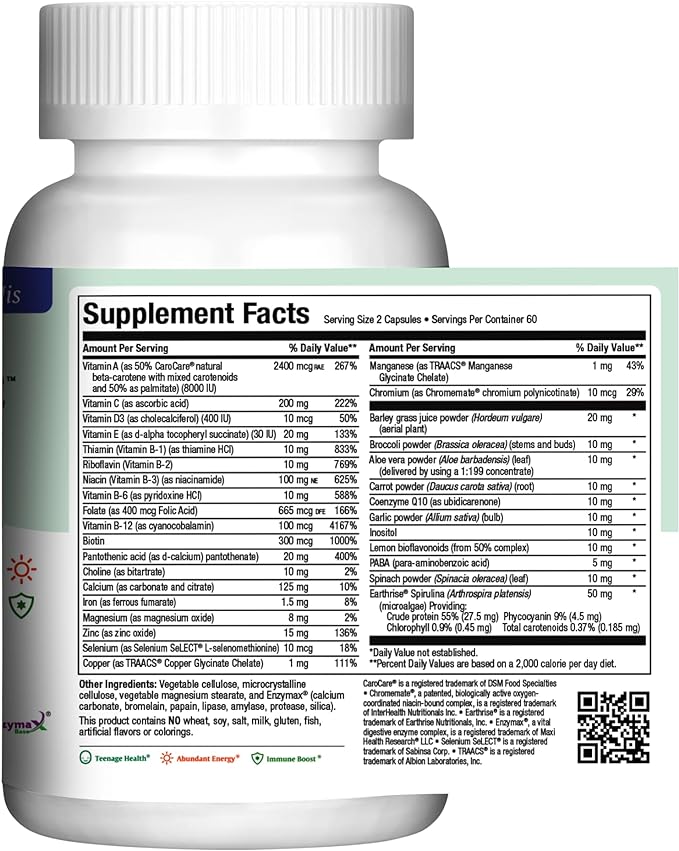 Maxi Health Teen Supreme HIS Vitamins (120) - 12 17 17 -