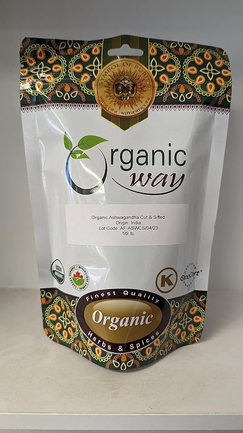 Organic Way Ashwagandha Root Cut & (1/2LBS / 8Oz.)