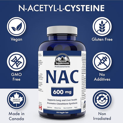 Summit Supplements - NAC Supplement 600mg, 150 Capsules