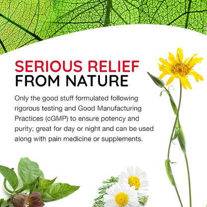 T-Relief Arnica +12 Natural Relieving Actives for Back Pain Joint Soreness Muscle Aches & Stiffness, Whole Body Fast Acting Relief for Women & Men - 100 Tablets (2 Pack)