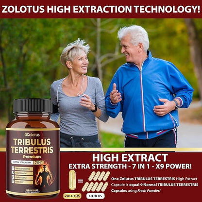 Tribulus Terrestris Supplement for Men & Women, 5-Month Supply with Ashwagandha, Panax Ginseng, Saw Palmetto, Maca, Shilajit, 150 Count