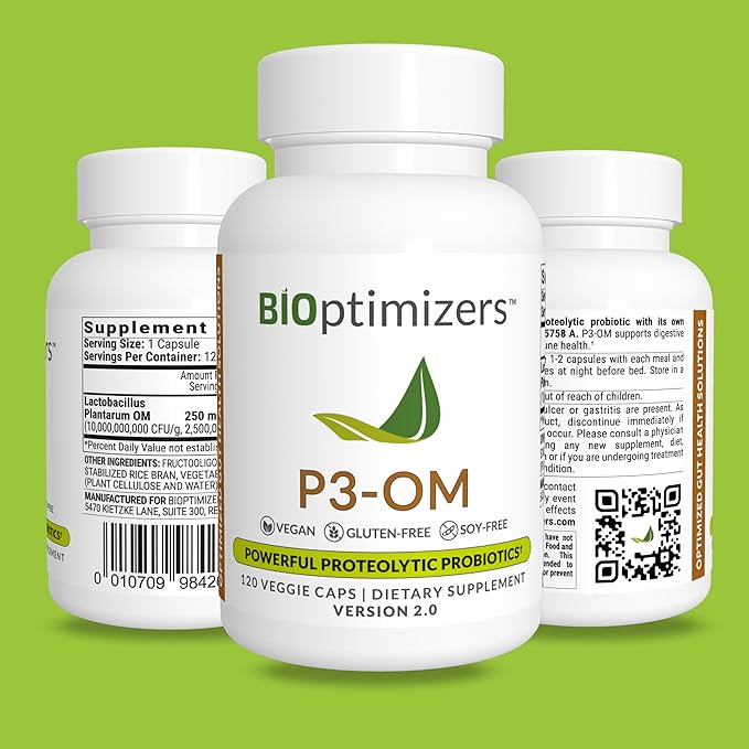 BiOptimizers P3-OM Proteolytic Prebiotics & Probiotics (120 Vegan