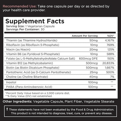 Livingood Daily Vitamin B Complex Capsules 30 Capsules