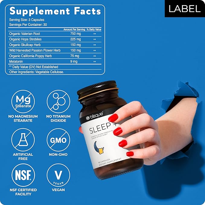 Blisque – Natural Sleep Aid Supplement 90 Capsules