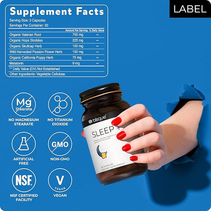 Blisque – Natural Sleep Aid Supplement 90 Capsules