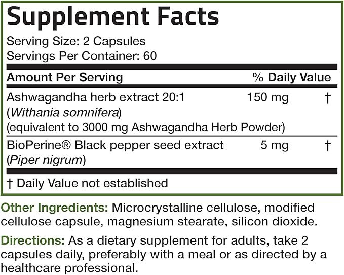 Bronson Ashwagandha Extra Strength Stress & 120 Vegetarian