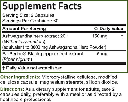 Bronson Ashwagandha Extra Strength Stress & 120 Vegetarian