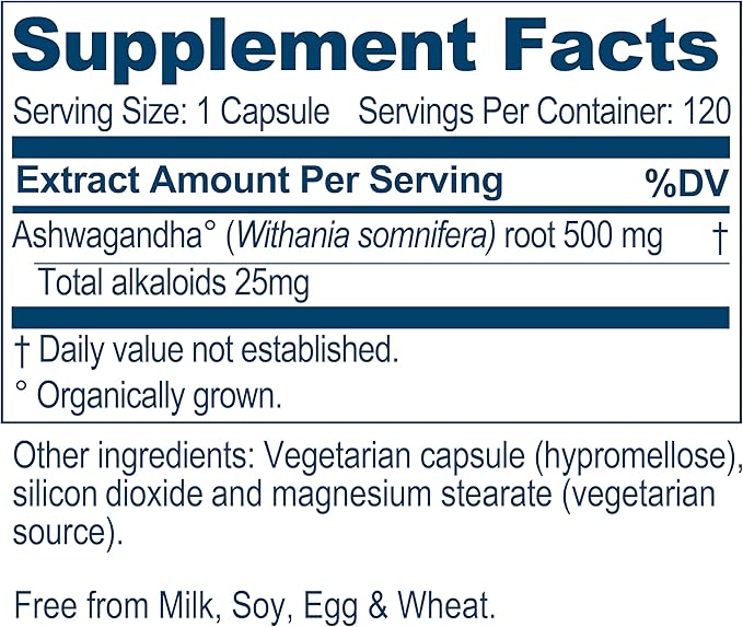 Ayush Herbs Ashwagandha, Ayurvedic Cognitive Support 120 Vegetarian