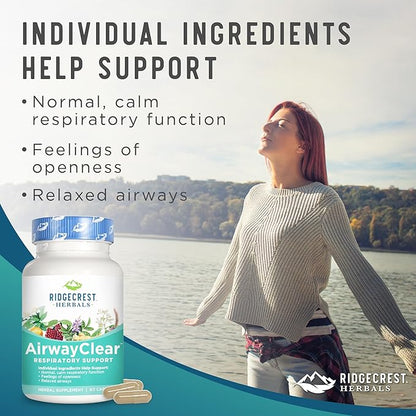 Ridgecrest Herbals AirwayClear, Lung Health and (60 Vegan 30 Serv)