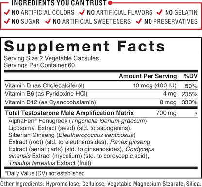 FORCE FACTOR Test X180 Legend Testosterone Booster for Men to Build Muscle & Strength, Performance, Testosterone Supplement for Men’s Health, Testosterone Support, 120 Capsules