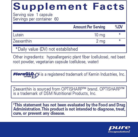 Pure Encapsulations Lutein & Zeaxanthin 60 Capsules