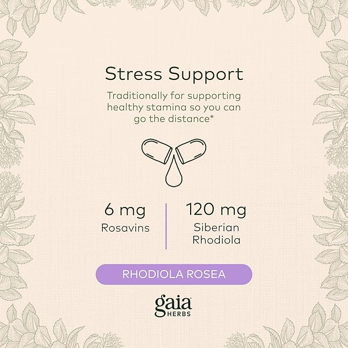 Gaia Herbs Rhodiola Rosea 120 Vegan (60-Day Supply)